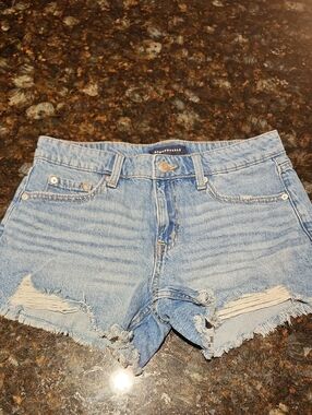 Aeropostale Light Blue Distressed Denim Cutoff Shorts